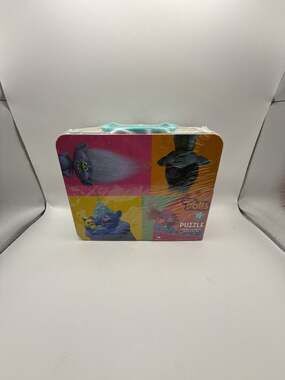 DreamWorks Trolls 24-Piece Puzzle in Embossed Metal Lunch Box Tin